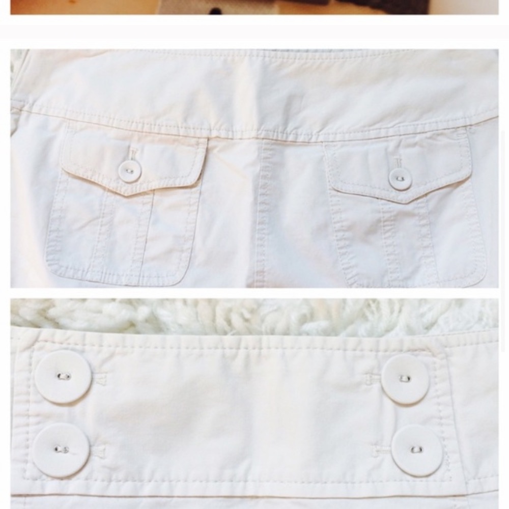 Ann Taylor | Khaki Skirt w/ Button Waist Detail - Picture 5 of 6